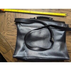 Ecosusi Faux Leather Adjustable Messenger Bag Sturdy Laptop Breifcase Black Bow